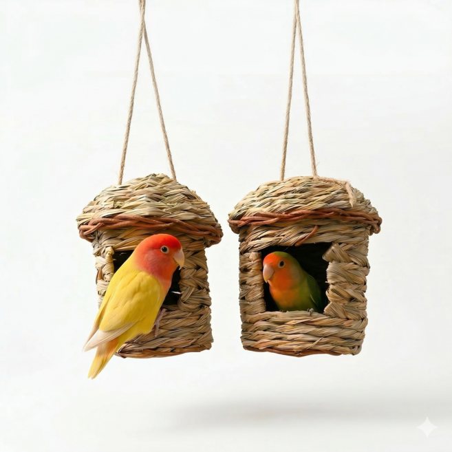 앵무새 모란 사랑 새 둥지 집 알집 알 둥지, 1개, 새 집