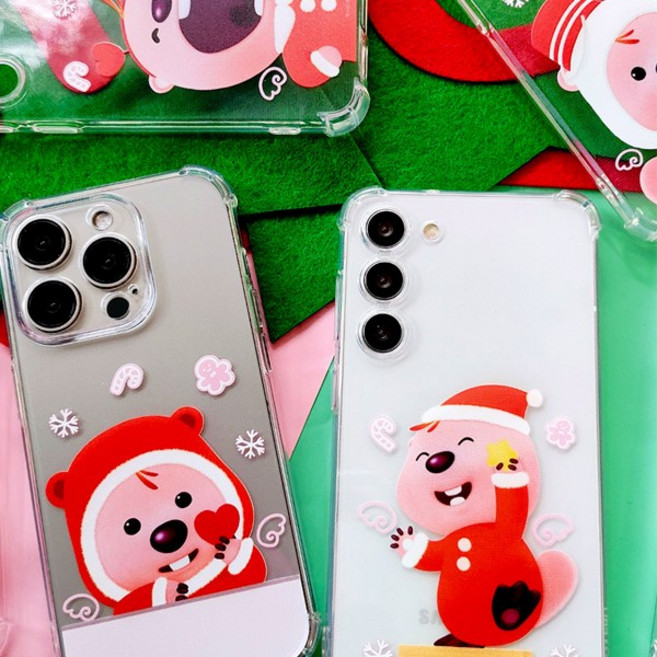 TK 잔망루피 크리스마스 에디션 투명젤리 케이스 갤럭시 A34 퀀텀4 A24 A13 A23 A33 A53 X커버5 A12 A32 A10e A52 퀀텀3 와이드6 버디5g A22 A