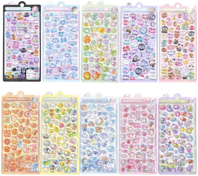 올리브파티 3D 입체 DIY 다꾸 폰꾸 스티커 5종 세트, 1세트, 10종_A+B