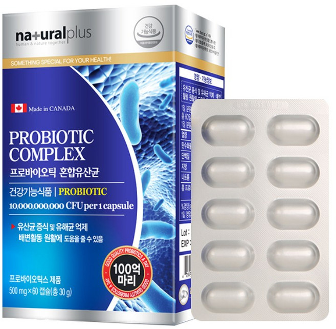 배변활동도움 100억마리 프로바이오틱스 혼합유산균, 60정, 4개