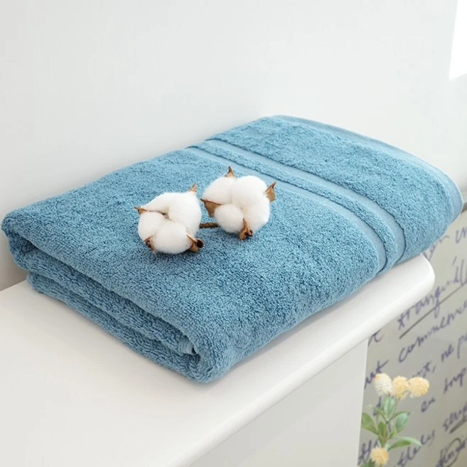 쉬라즈 더블보더 40수 바스타월 450g 대형수건 1장, 코랄블루, 1개 - 쿠팡