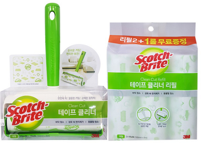 스카치브라이트 대형 테이프클리너 (핸들1입+리필4입), 단품, 1세트