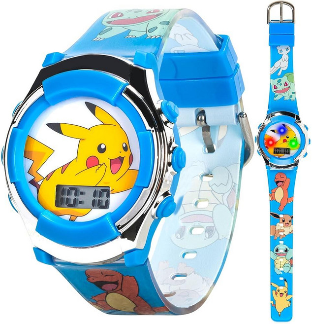 Pokemon 아동용 쿼츠 시계 플라스틱 스트랩 블루 16 (POK4237AZ) 155830