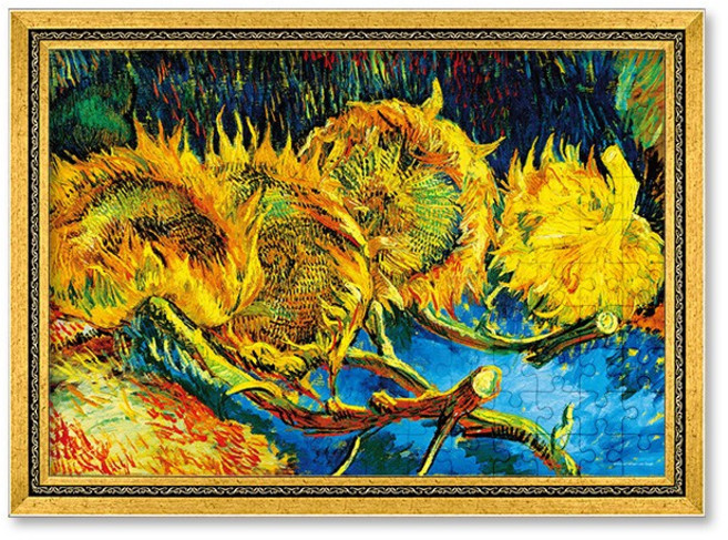 1014피스 직소퍼즐+액자세트 - 네 송이 해바라기 (액자포함), 직소퍼즐, 고급형 우드액자 (블랙), 1개