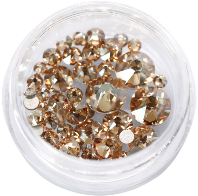 스와로브스키 평큐빅 53개입 원형 2088, 1개, 골든쉐도우