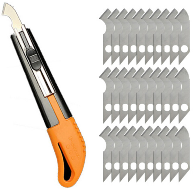 OON 심플 그립 아크릴 나이프 + 리필 칼날 일자 30p, 1세트