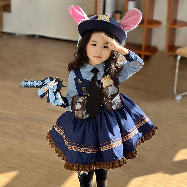 주디 주토피아 토끼 래빗 경찰관 할로윈 코스프레 학예회 유치원 어린이집 공연 의상 원피스 코스튬