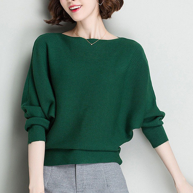 여자 여성 가을 겨울 간절기 골지 가오리 소매 팔뚝살커버 캐시미어 입술넥 보트넥 홀가먼트 니트 니트티 가로골지가오리니트