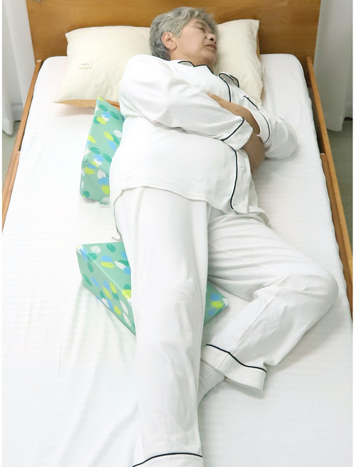 와상노인 욕창 방지 쿠션 환자용 체위변경 등받이 쿠션 세탁 가능, 연두색