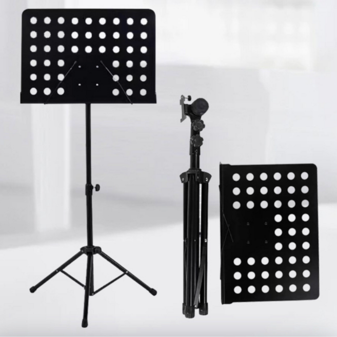 마이홈픽 접이식 높이조절 악보 스탠드, 1개, 블랙