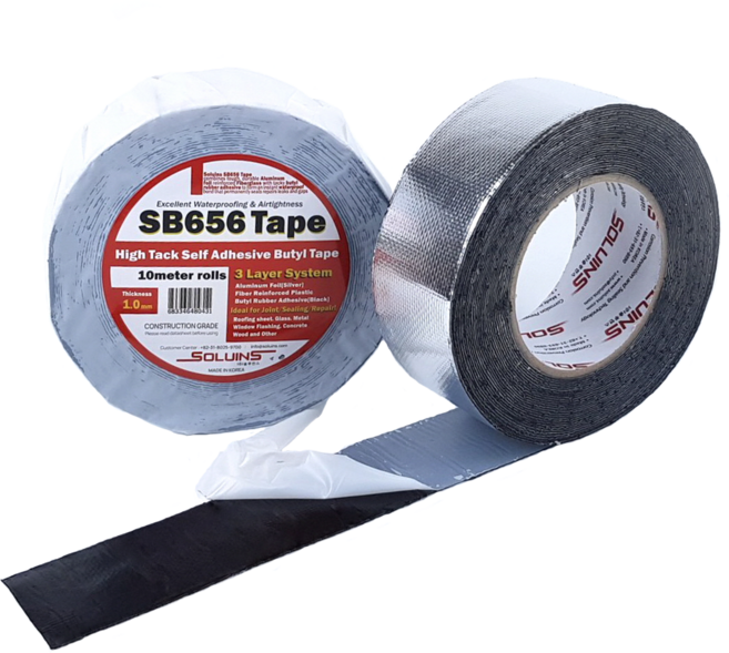 솔루인스 초강력 부틸 고무 방수테이프 은색3중구조 1mm x 10M, 1개