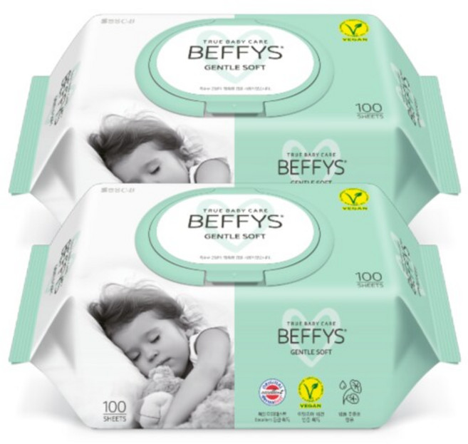 체험팩베피스 젠틀 소프트 캡 물티슈 100매2팩 262909, 60g