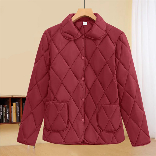 besteffie 여성용 빅사이즈 다이아몬드 퀼팅 패딩 가벼운 보온성 깔깔이 캐주얼