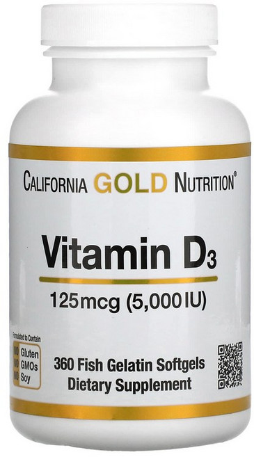 캘리포니아 골드 뉴트리션 비타민d Vitamin D3 5000 IU 360소프트젤, 1개, 360정