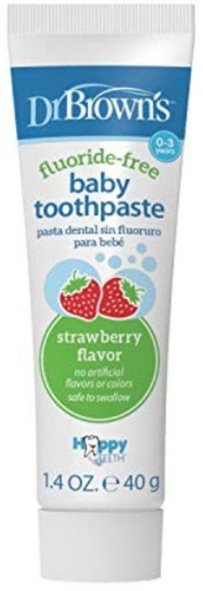 Dr. Browns 불소 없는 아기 치약 영유아 구강 관리 40g 0-3세 1팩, 딸기, 40g (1팩)