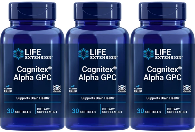 라이프익스텐션 Cognitex Alpha GPC 소프트젤 30정 x 3, 3개 - 쿠팡