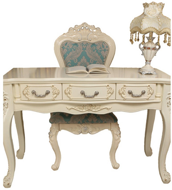 엔틱책상 파우더장 빈티지 책상 프렌치 화이트 서재 데스크 몽땅, 6304-B 길이100x너비48x높이75