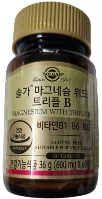 솔가 마그네슘 위드 트리플B 36g, 60정, 1개