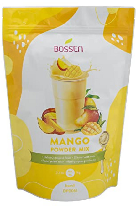 Bossen 버블티 파우더 믹스 - 2.2 파운드 Bossen Bubble Tea Powder Mix (Mango), Mango, 1개