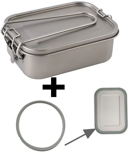 800ml/1200ml 건강한 티타늄 합금 휴대용 도시락 상자 누출 방지 도시락 상자 직사각형 식품 저장 용기 Tit, 04 1400ml-S2