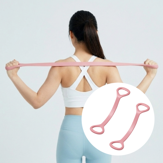 루비코어 고탄력 스트레칭 운동밴드, 2개, 핑크