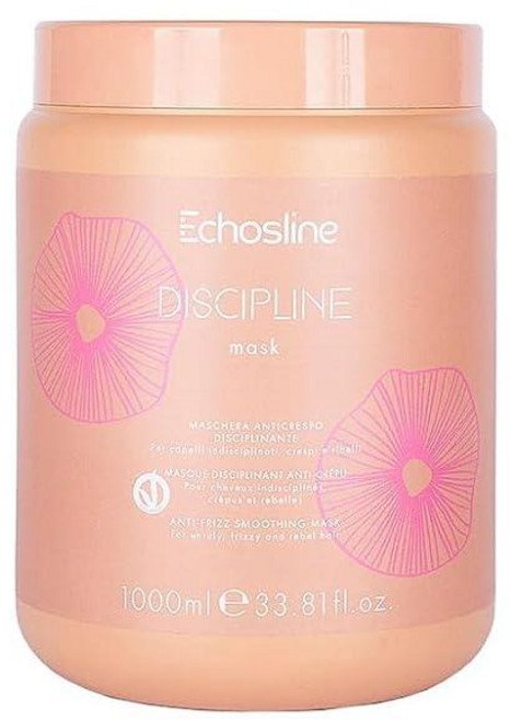 Echosline Discipline 비건 리브인 마스크 - 다루기 힘든 모발을 위한 길들이기 포뮬러 1000 ml / 33.8 fl.oz. 139415, Echosline Discipline 비건 리브인 마스, 1개, 1L