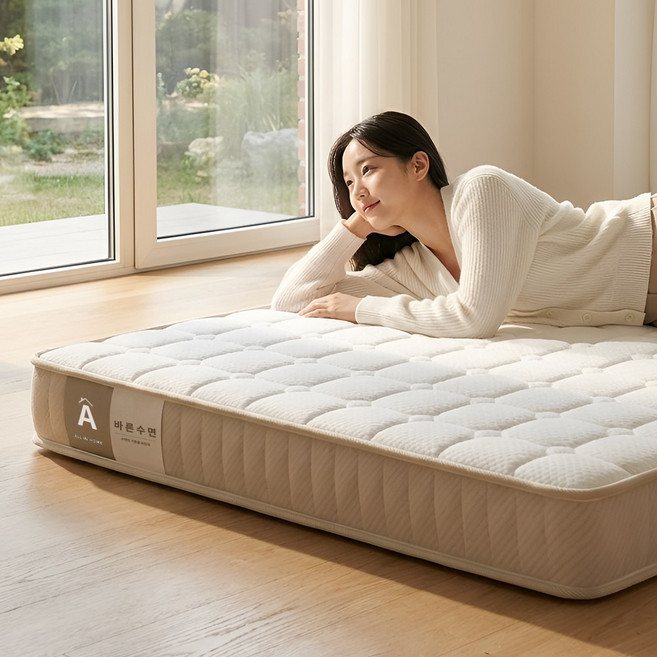 올인홈 대한민국 표준 침대 매트리스 3004, 화이트/그레이, 15cm