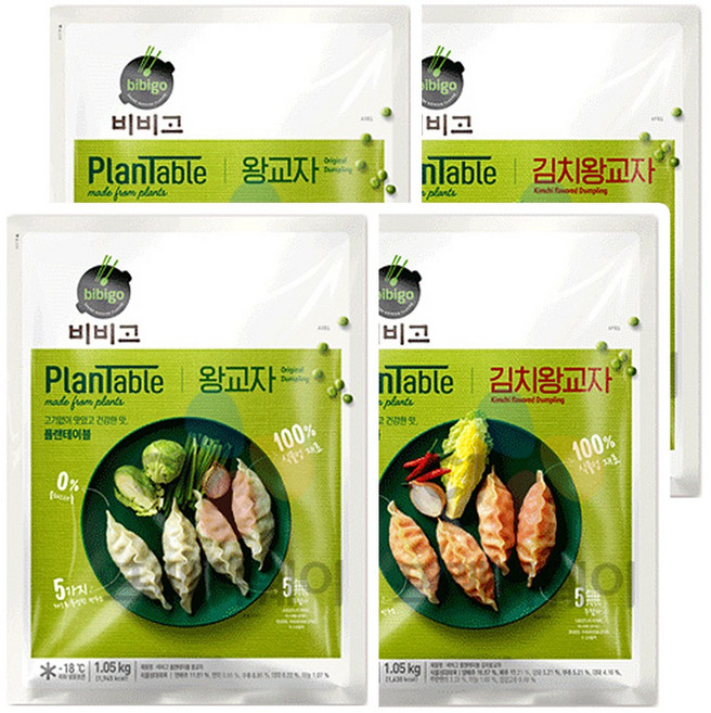 CJ 비비고 플랜테이블 왕교자 김치왕교자 1.05kg x 4개, 1.05g
