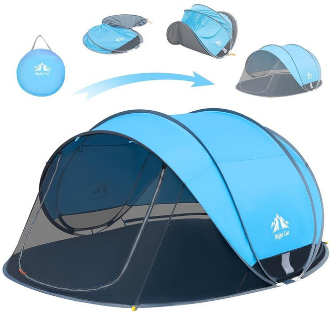 Night Cat 팝업 해변 텐트: 2-4인용 피크닉 스포츠 활동을 위한 대형 햇빛 가리개 쉘터