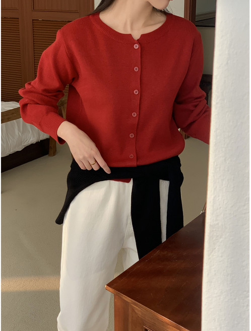 에이티 기본 베이직 니트 가디건 5color