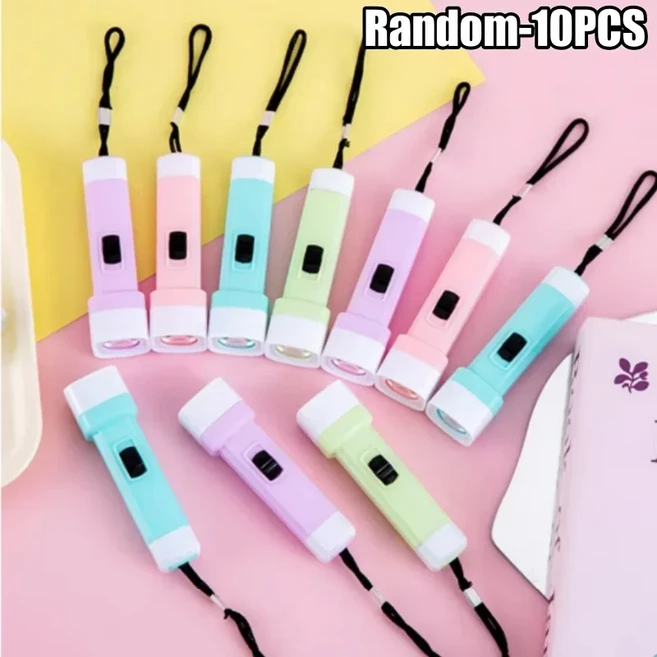 어린이 생일 파티 선물용 소형 LED 손전등 미니 플래시라이트 어린이 비상등 야외 캠핑 하이킹 장비 선물, 01 Random-10PCS