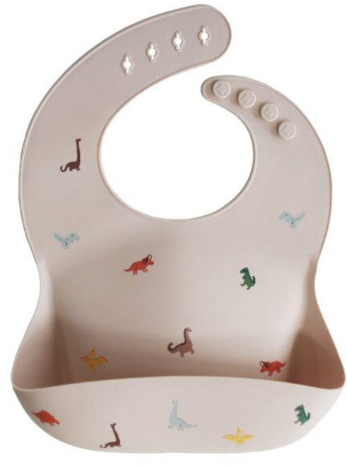 무쉬 턱받이 아기 실리콘 이유식 어린이집 빕스, 무쉬 턱받이 공룡, 1개입, 1개