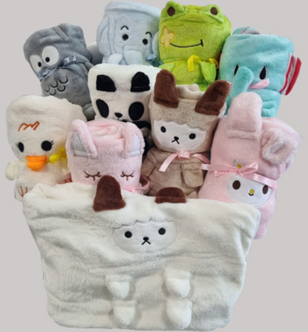 보들보들 따뜻하고 귀여운 캐릭터 무릎담요 유치원 어린이집선물 판촉물 답례품 스웰라이트