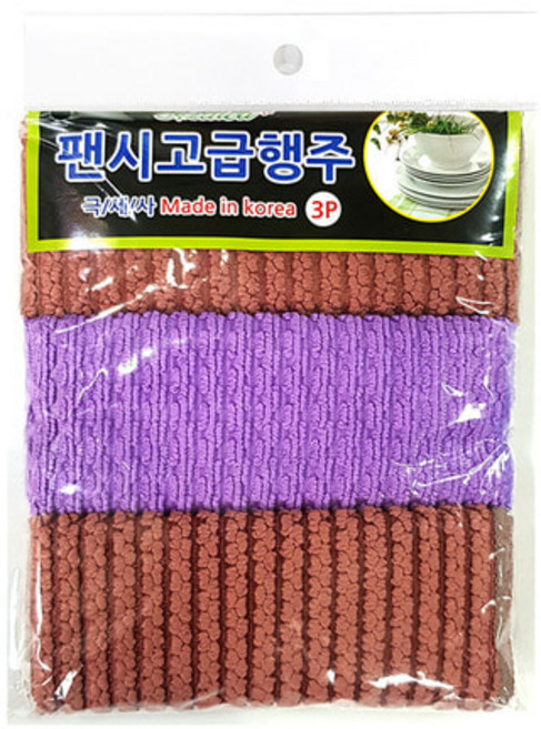 아젤리아 팬시고급행주3P 극세사 행주 주방청소, 1개, 3개입