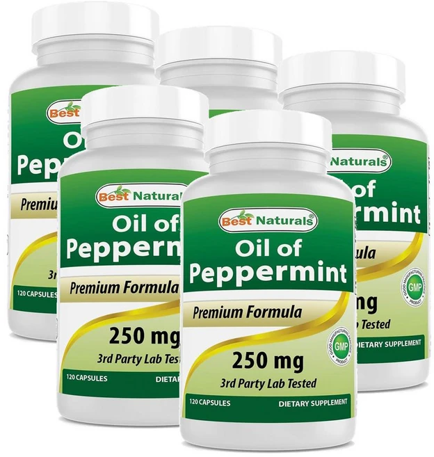 베스트 네츄럴스 페퍼민트 오일 250mg Best Naturals Peppermint Oil, 5개, 120정 - 쿠팡