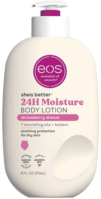 이오스 시어 베타 24시간 모이스처 바디 로션 스트로베리 드림, 1개, 473ml - 쿠팡