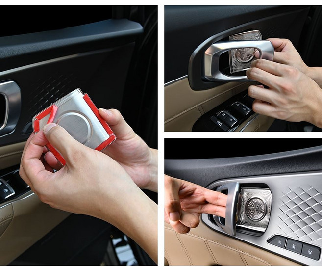 기아 쏘렌토 MQ4 페이스리프트 도어내캐치 실버 커버 몰딩 손톱 스크래치 기스 방지 보호 1열 2열 풀세트 실내 튜닝 용품, 도어캐치