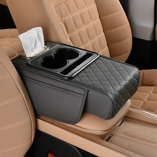 장거리운전필수 팔거치대 운전석팔거치대 팔걸이 컵홀더 콘솔박스 콘솔쿠션 차량용 피로완화, 1개, 그레이
