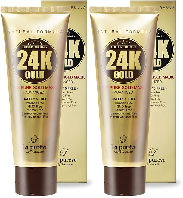라퓨레브 24K 퓨어 골드 필오프팩 모공수축 뜯어내는 순금 모델링 필링 마스크 팩, 1개입, 2개