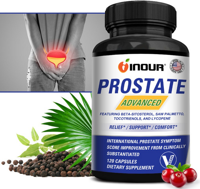 (남성용) 전립선 및 방광 건강에 도움 - 쏘팔메토 라이코펜 호박 셀레늄 함유 - 잦은 배뇨 증상 완화, 1개, 60정