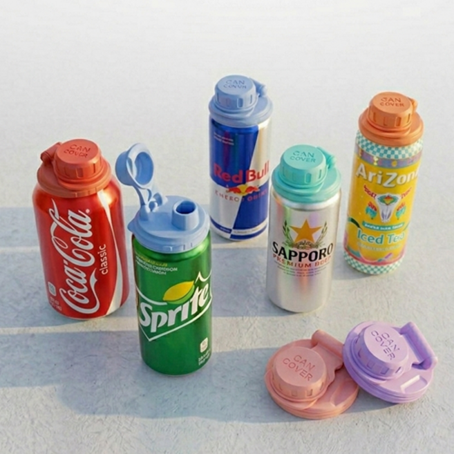 유니모아 캔음료 덮개 탄산 김빠짐 방지 캔뚜껑 덮개, 검정2개, 1세트