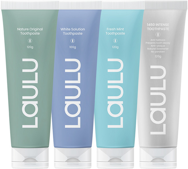 라울루 천연불소 무불소 치약 4종 SET, 120g, 1세트