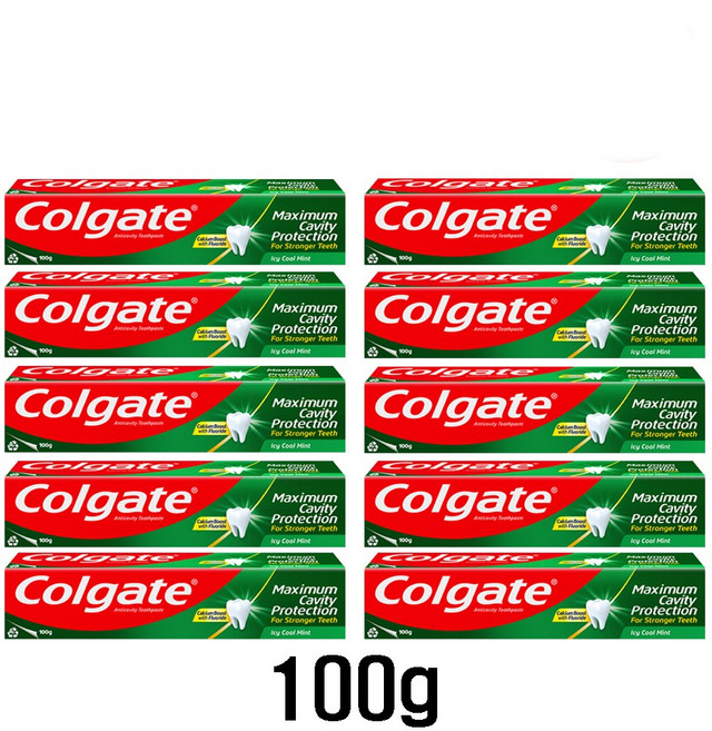 콜게이트 아이씨 쿨민트 치약, 100g, 10개