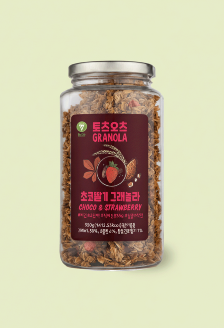 토츠오츠 다크초콜릿 & 딸기 그래놀라 고식이섬유 저당, 350g, 1개