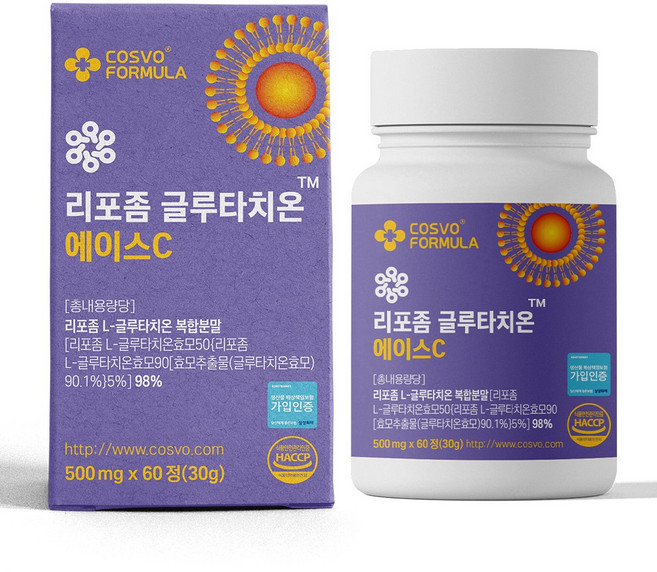 COSVO 리포좀 글루타치온 에이스C HACCP인증, 1개, 60정