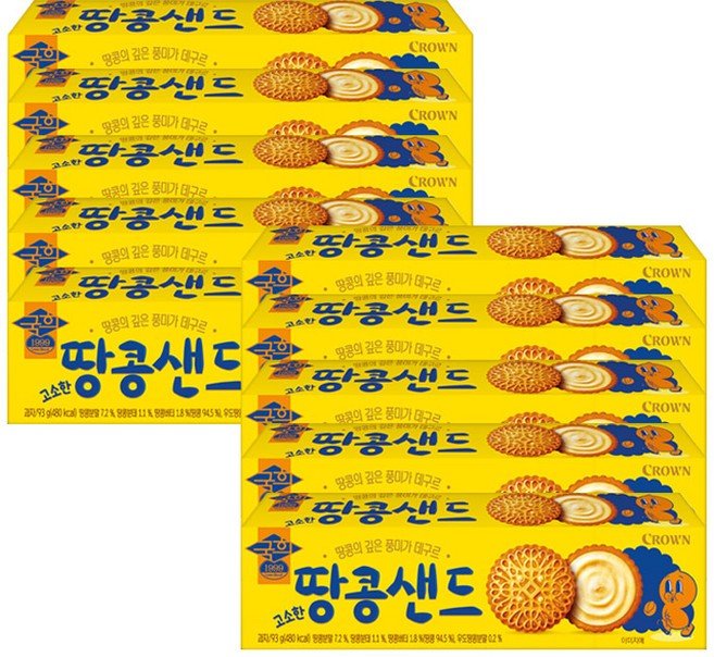 크라운 국희 땅콩샌드, 93g, 10개