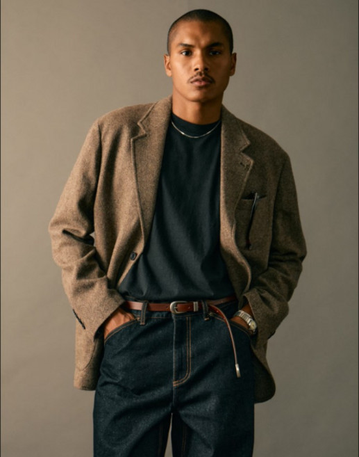 헤지스 HAZZYS [HIS]브라운 패턴 울혼방 자켓 HZJA5F801W2 746211