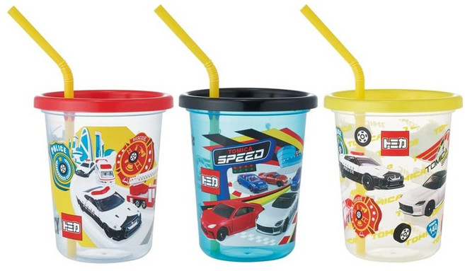 스케이터 캐릭터 빨대컵 3P 세트, 토미카, 1세트