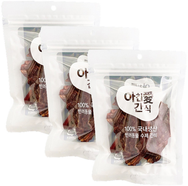 아침애 강아지 수제간식 3개세트 특가전, 3개, 캥거루 갈비