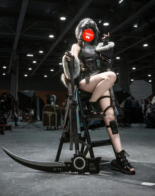 明日方舟 羽毛筆 cos道具 武器 鐮刀 全長120cm 木質 可拆分, 如圖所示, 1個